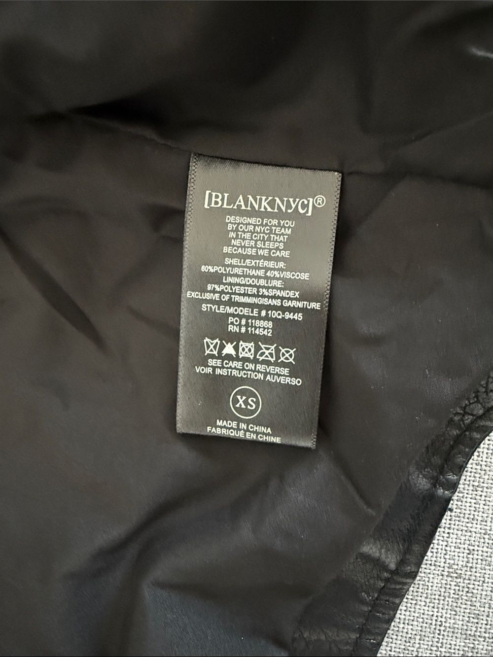Blank NYC As You Wish Floral Embroidered Faux Leather Biker Jacket Extra Small - Picture 11 of 12